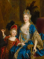 Portrait de Catherine Coustard, Marquise de Castelnau, avec son fils Leonor, c.1699